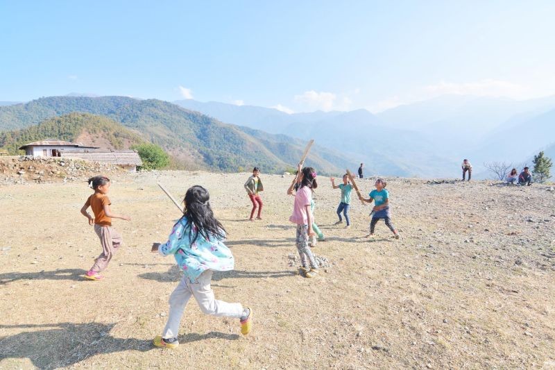 In this photo taken on January 29, 2017, children are seen playing an indigenous game called Kim at Wui village under Tuensang district. (Morung File Photo | For representational purpose only)